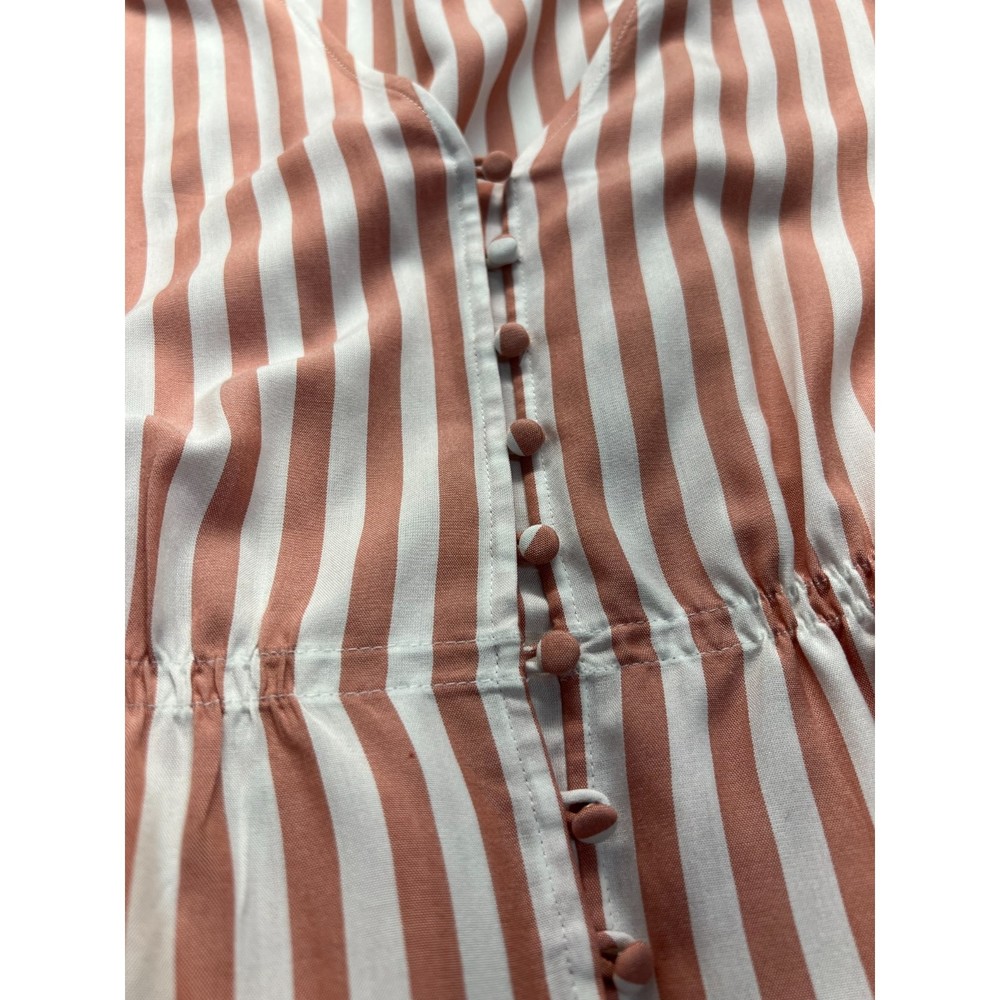 Bundle of 2 - Madewell V-Neck Peplum Popover Top in Stripe & Green Print Dress S - Picture 5 of 16